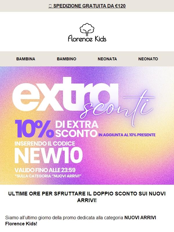 ⏳ Ultimo giorno di EXTRA 10% sui NUOVI ARRIVI (codice NEW10)