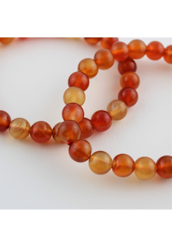 Image of Bracciale in Sfere di AGATA CORNIOLA 8mm Braccialetto Cristalloterapia A+