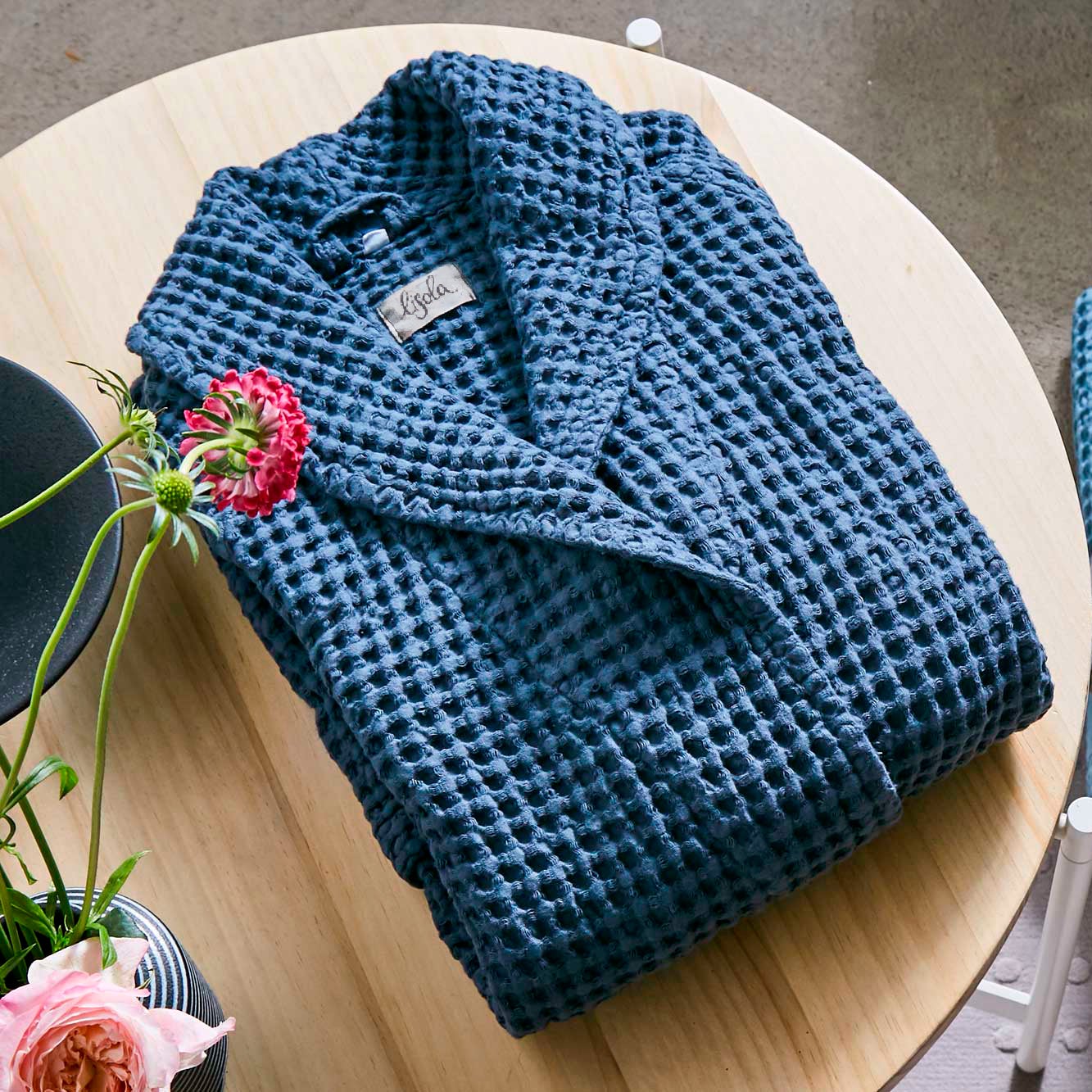 Image of Accappatoio Scialle Nido d'Ape <br>in puro Cotone - <b>Jaspy