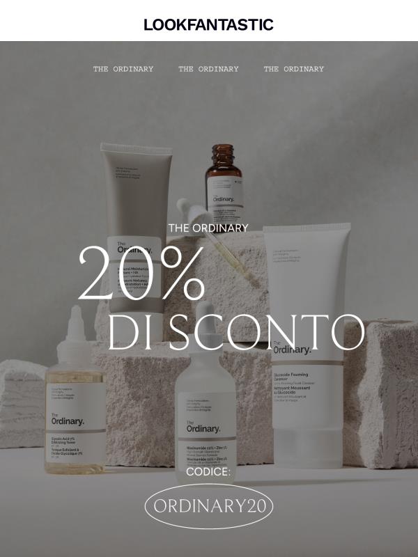 20% di sconto su The Ordinary