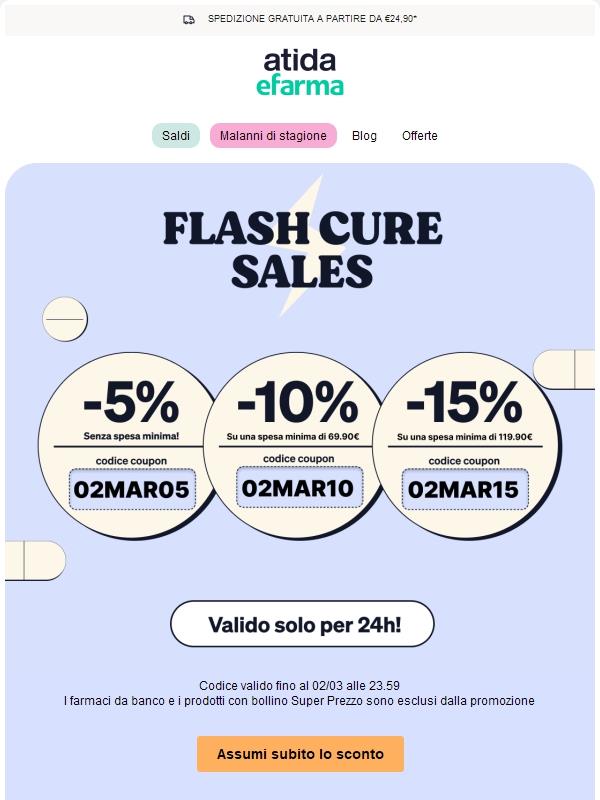 ⚡ Flash Cure Sales | Fino al 15% di Sconto!