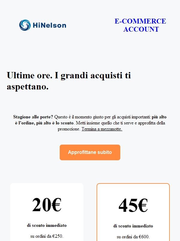 🔥 ULTIME ORE - Non aspettare più per i grandi acquisti