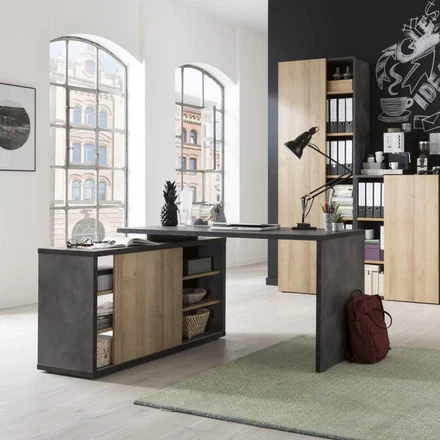 Scrivania Pc Ufficio Angolare Tavolo per Computer Mobiletto cm 150x120x74