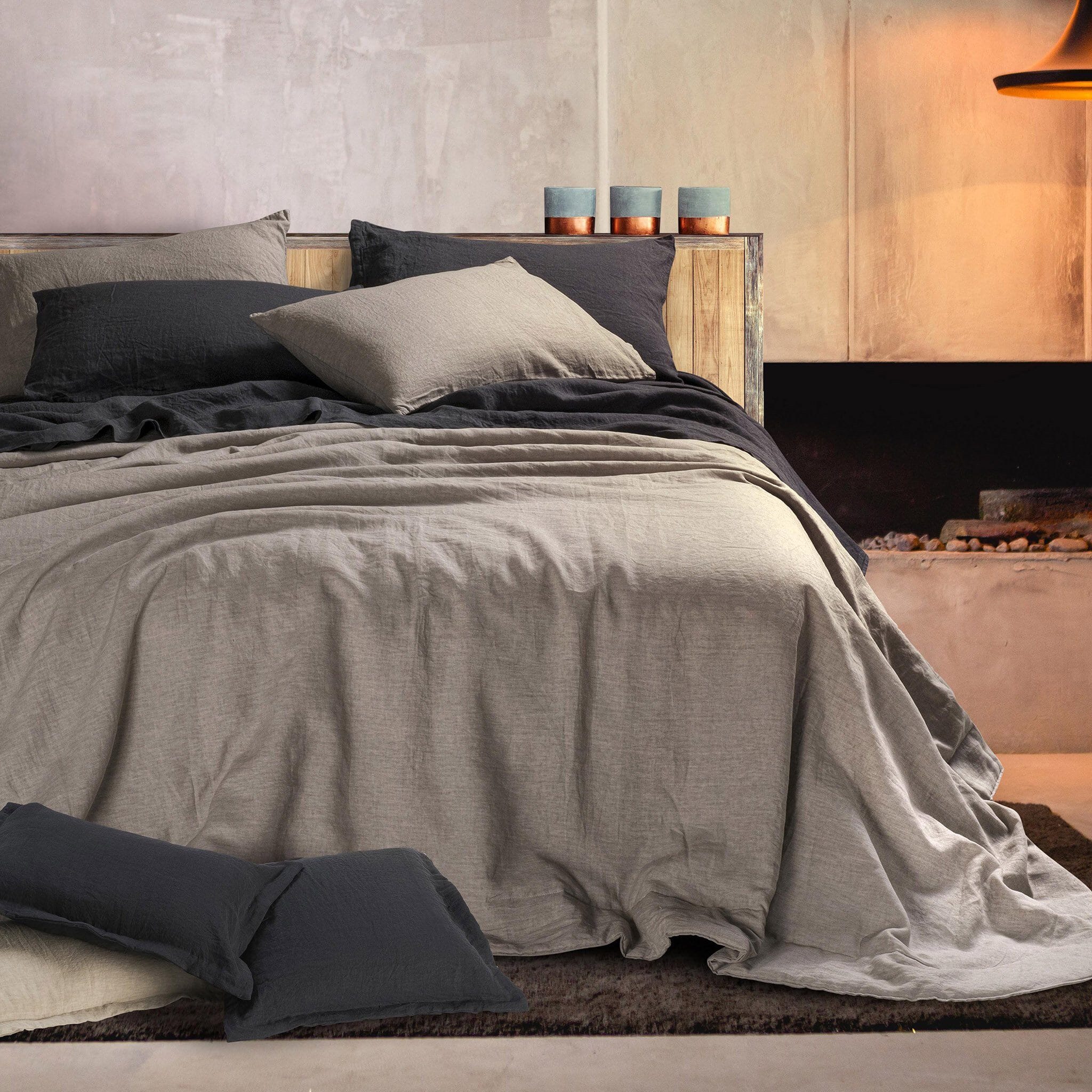 Image of Trapuntino leggero Puro LINO <br>StoneWashed NO Stiro - <b>Luxury