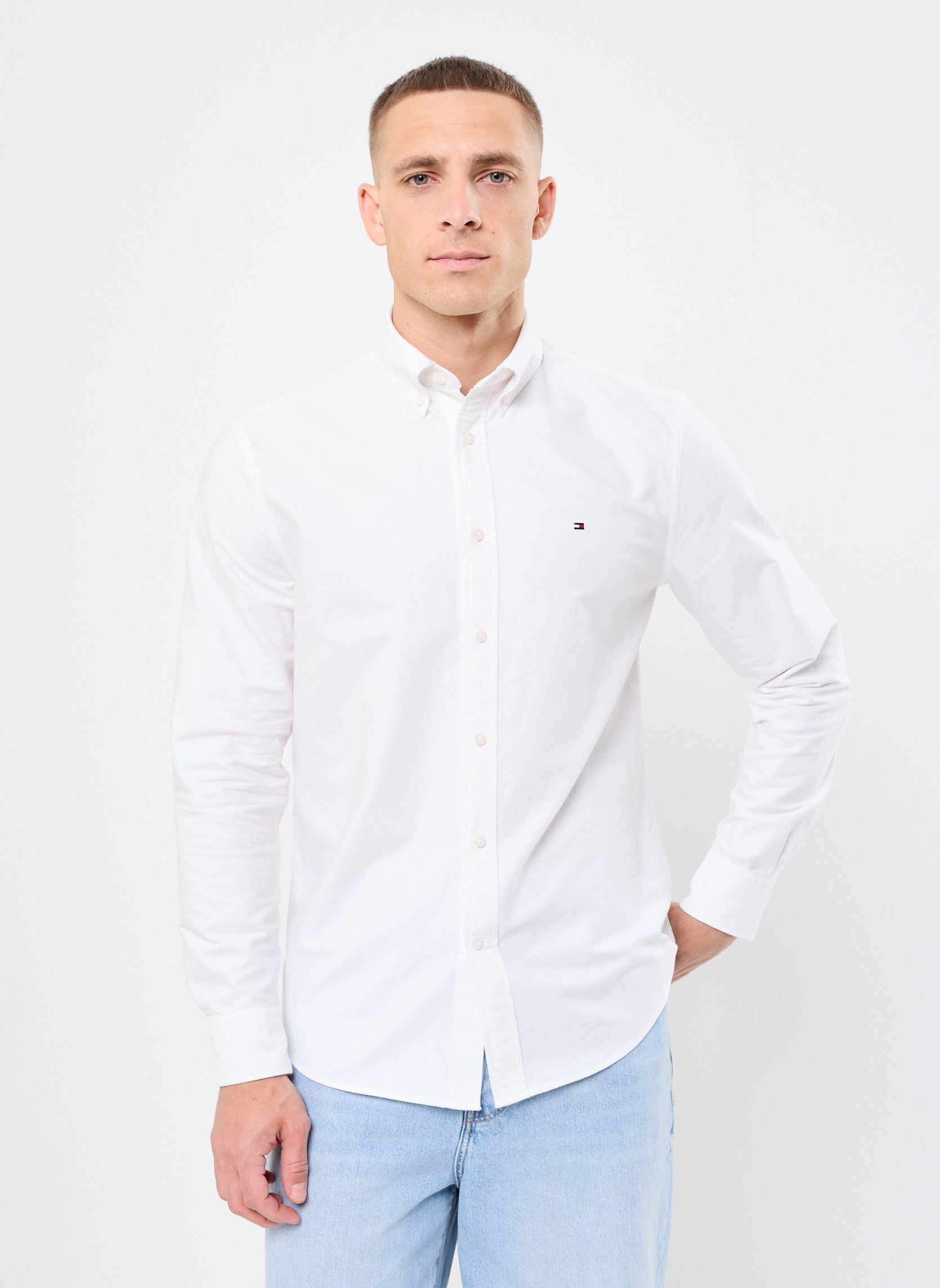 Tommy Hilfiger Chemises Solid Heritage Oxfor MW0MW35774 homme blanc