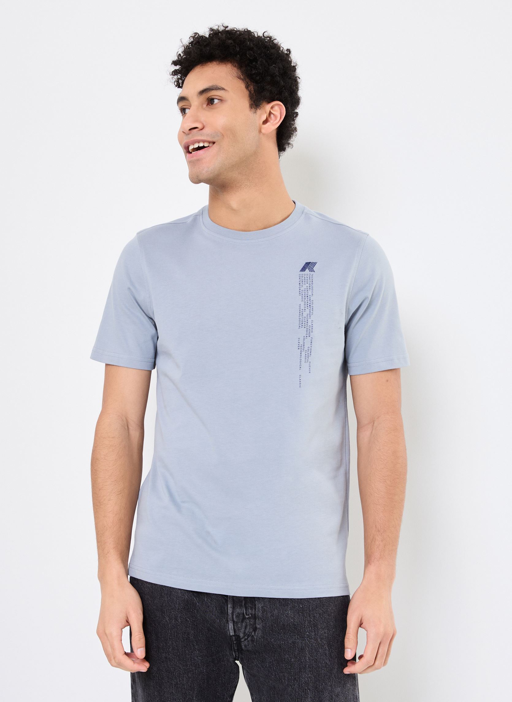 K-Way Tee-shirts manches courtes T-shirt - ODOM DIGITAL RAIN JERSEY homme gris