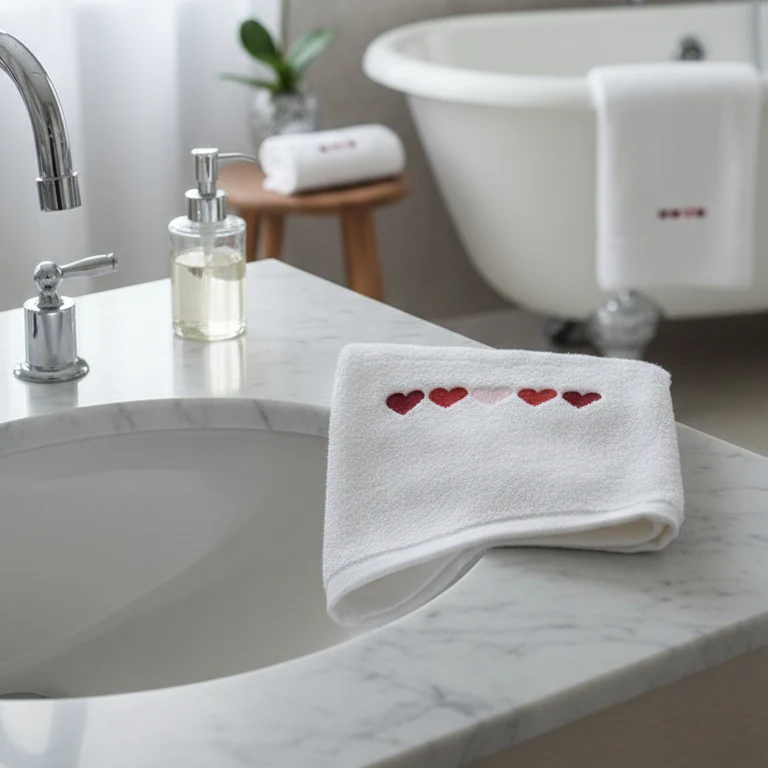 Image of Coppia di Asciugamani in Spugna <br>di Cotone con Ricamo - <b>Valentino