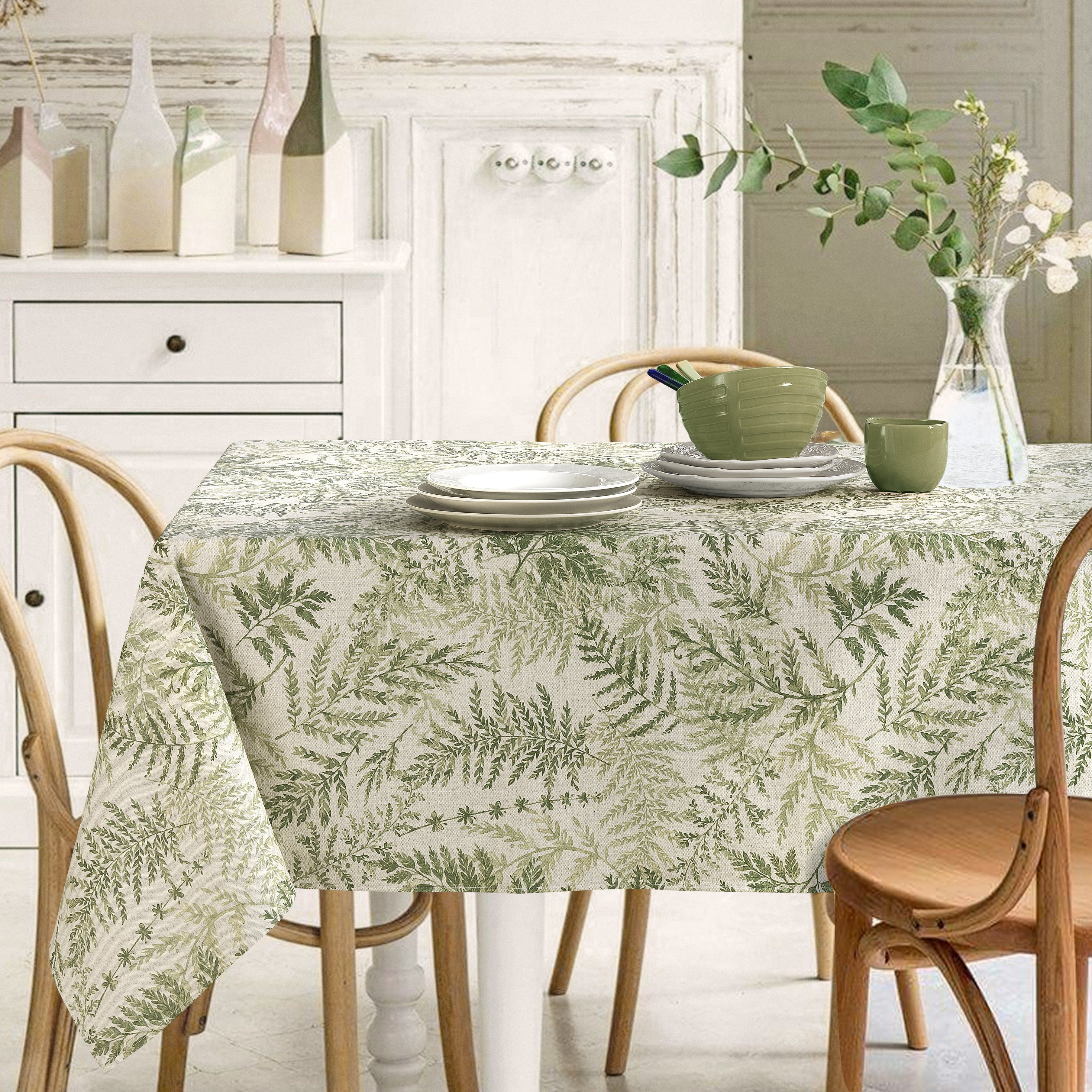 Image of Tovaglia Antimacchia in Puro <br>Cotone Resinato - <b>Helechos