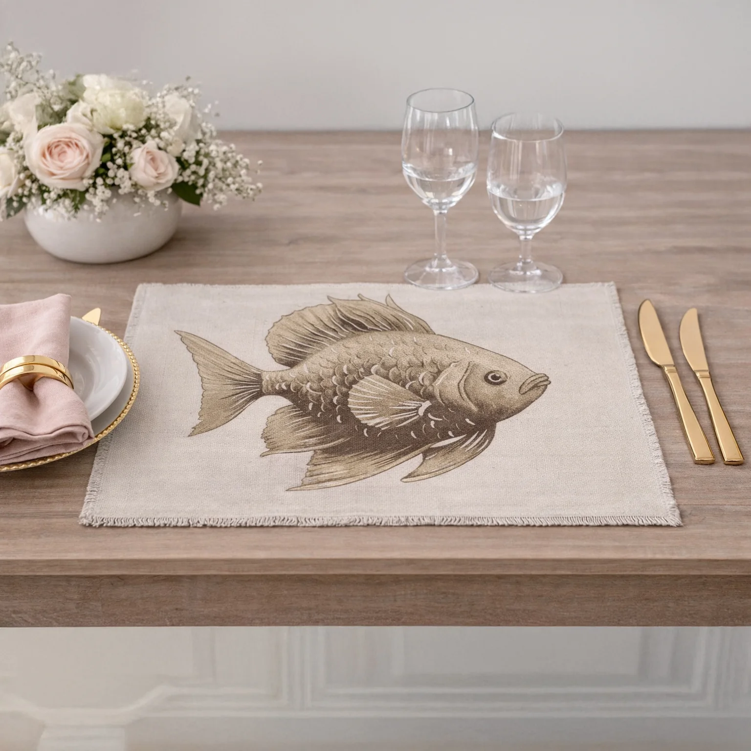 Image of Americano in Puro Cotone <br>Fantasia Corallo - <b>Santorin