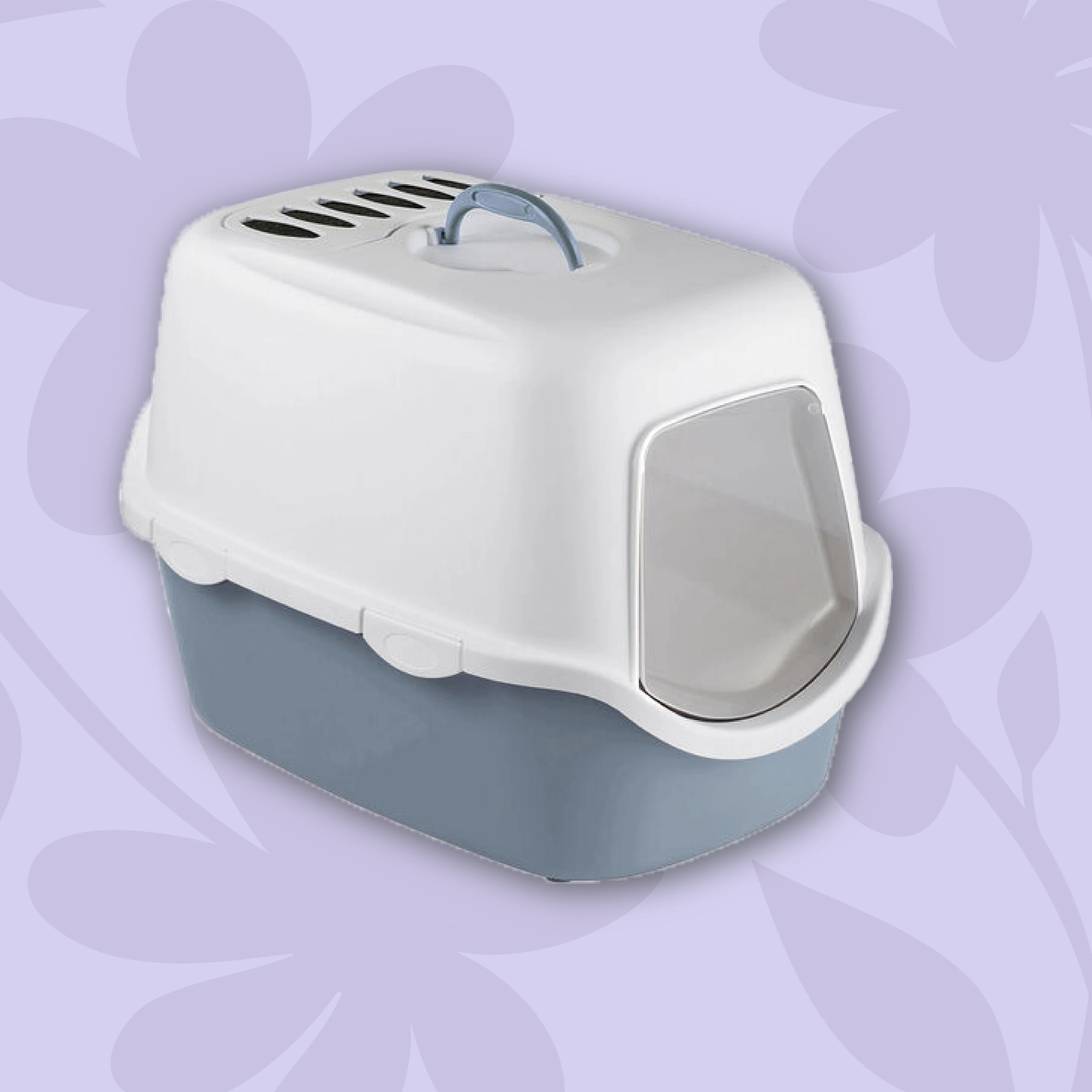 Image of PetUp Toilette chiusa Milly per Gatti colore Blu Acciaio