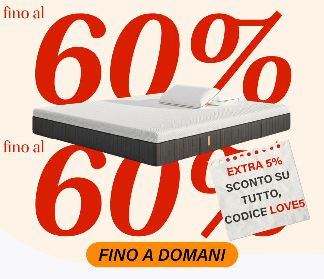 fino al 60% EXTRA 5% SCONTO SU TUTTO, CODICE LOVE5 FINO A DOMANI