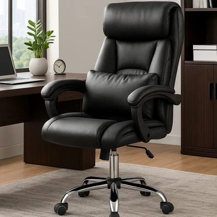 Sedia da Ufficio Poltrona Ergonomica Direzionale con Cuscino e Braccioli