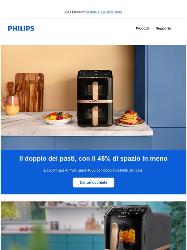 Il doppio dei pasti, con il 45% di spazio in meno