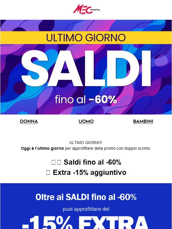 ⚠️ Ultimo giorno: -60% + Extra -15%