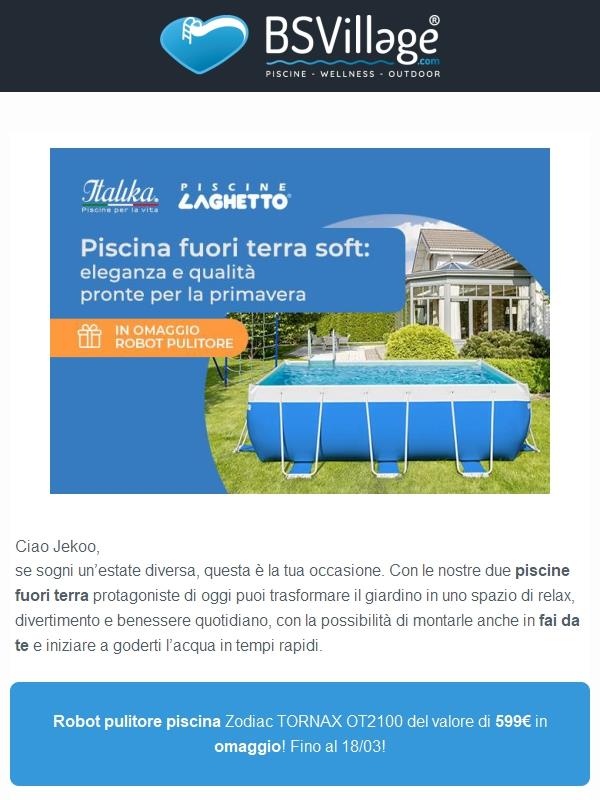 La tua piscina fuori terra con Robot Zodiac da 599€ in Omaggio! 🎁