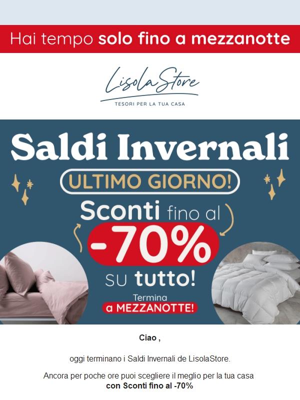❄️ Gran Finale dei Saldi Invernali: sconti fino al -70% solo per oggi