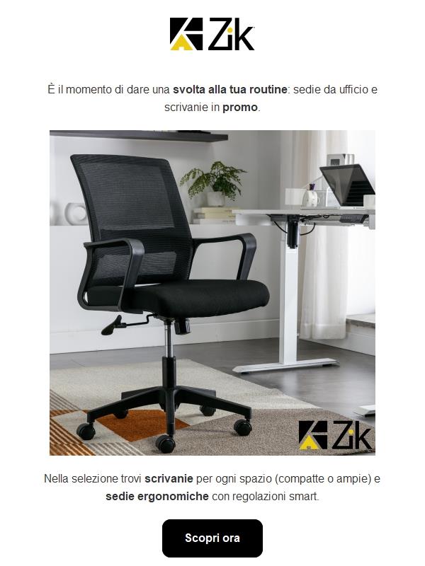 Lavora meglio da oggi: sedie ergonomiche e scrivanie in sconto.