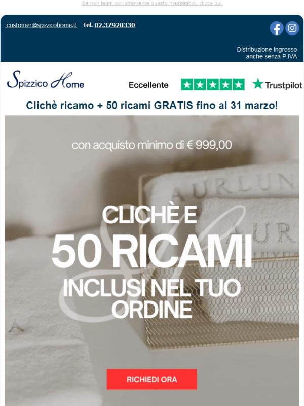 ⭐Cliché + 50 ricami GRATIS fino al 31 Marzo👈