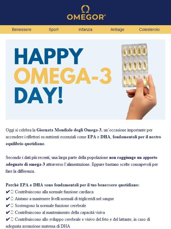 Omega-3 Day: -15% su tutti gli omega-3 di Omegor