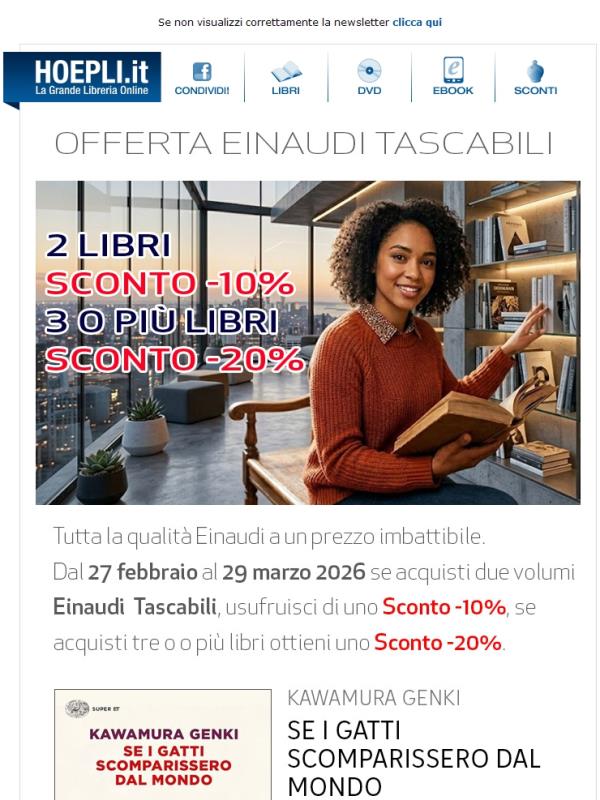 Offerta Einaudi Tascabili: due libri Sconto -10%, tre o più libri Sconto -20%!