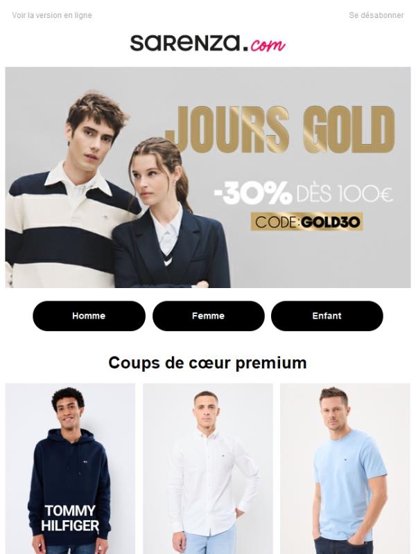 Tommy Hilfiger, Lacoste... et bien d'autres à -30% !