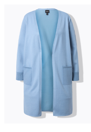 Cardigan lungo con paillettes, scollo a V e maniche lunghe