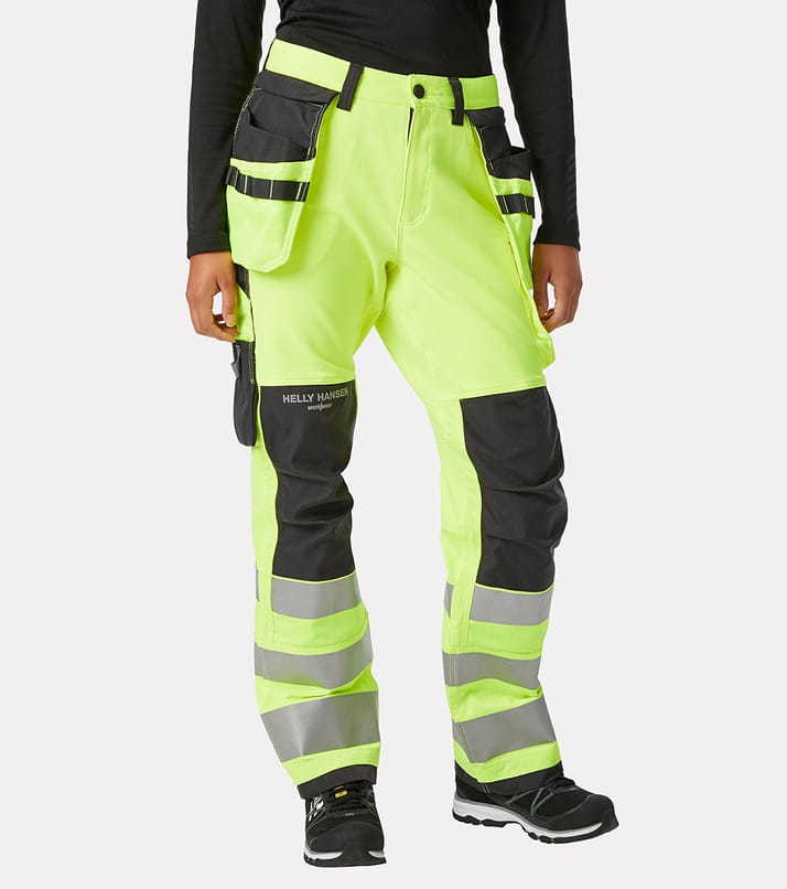 Women's Luna Hi Vis Construction Trousers Class 2