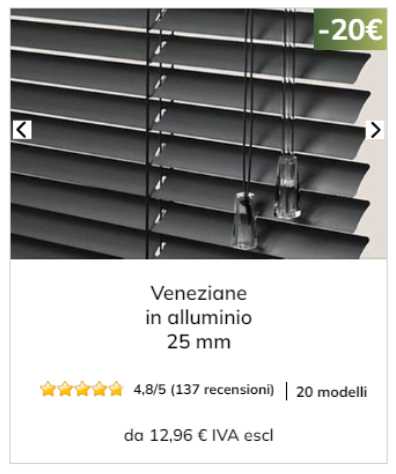 Veneziane in alluminio