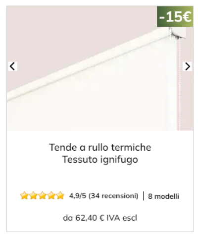Tende a rullo termiche tessuto ignifugo