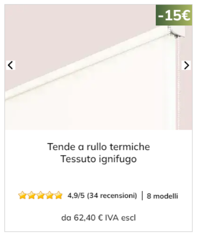 Tende a rullo termiche tessuto ignifugo