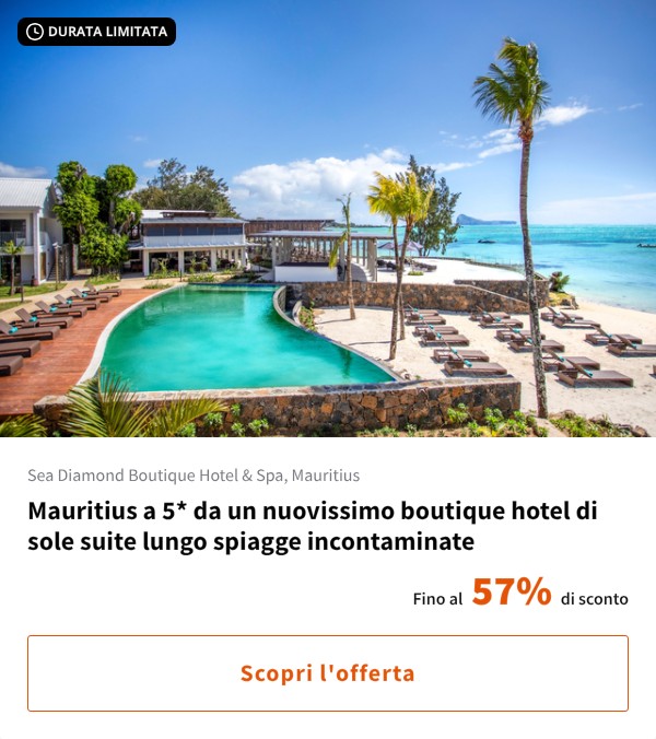 Mauritius a 5* da un nuovissimo boutique hotel di sole suite lungo spiagge incontaminate