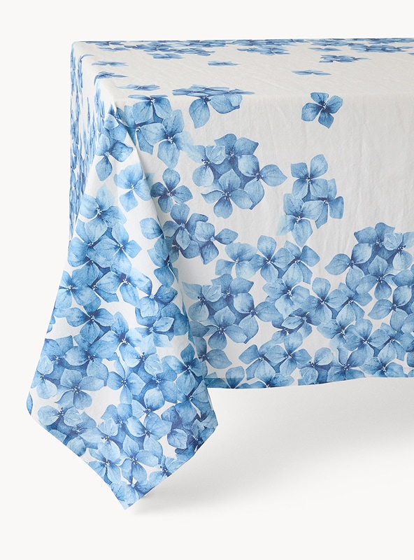 Tovaglia in misto lino con stampa floreale