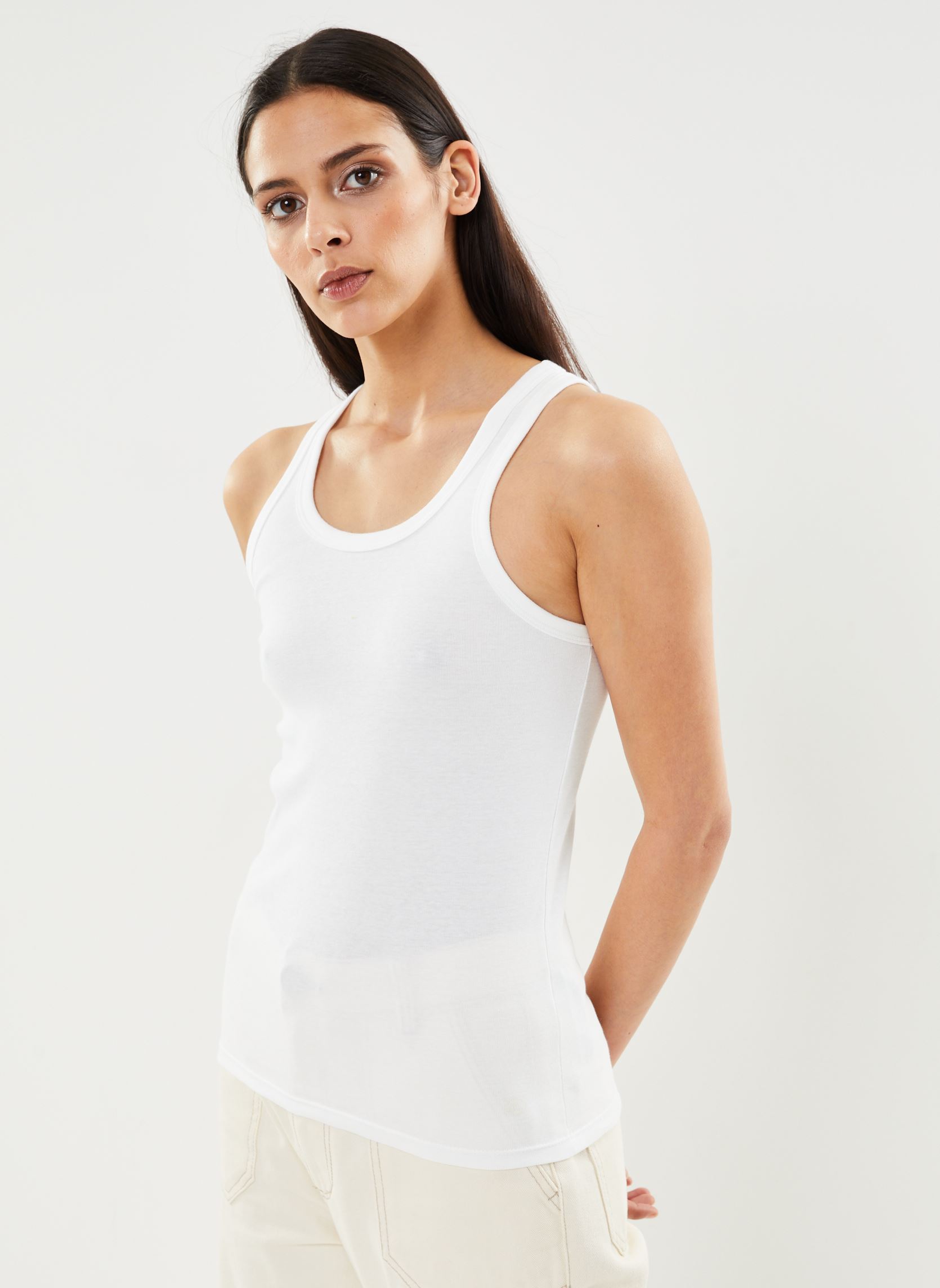 Petit Bateau Canotte Canotta l'iconique in cotone donna bianco