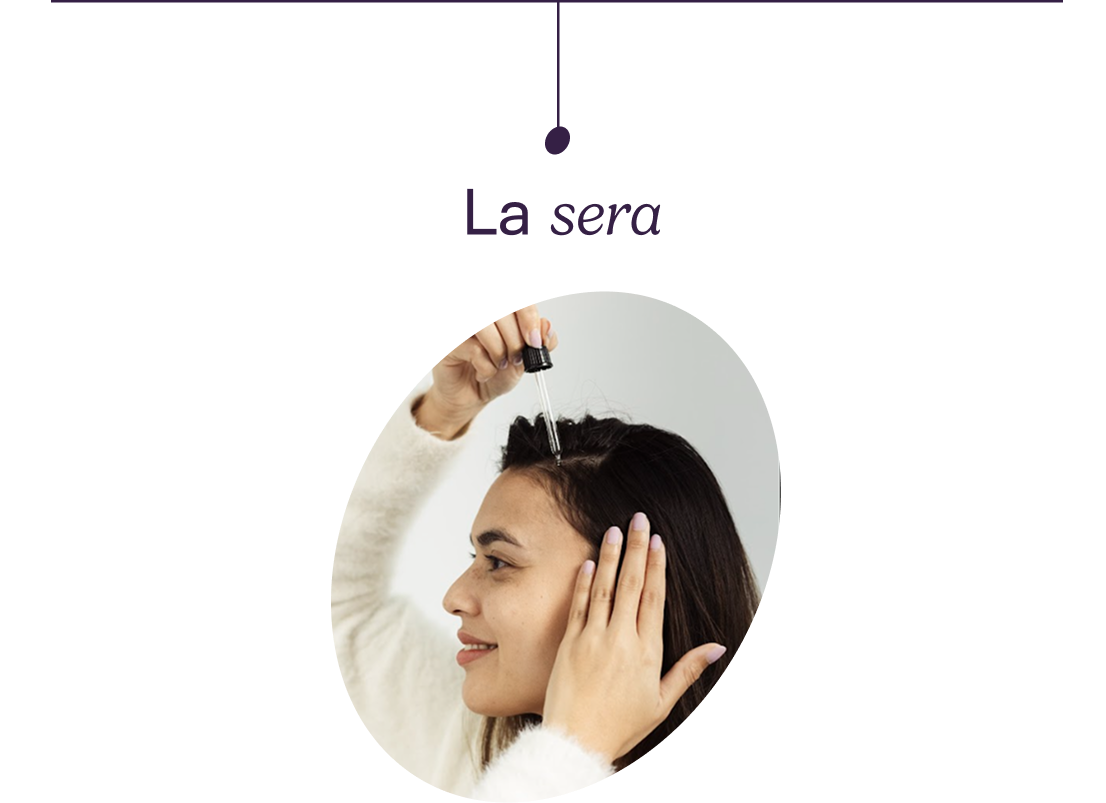 an image of a woman is brushing her hair with a brush