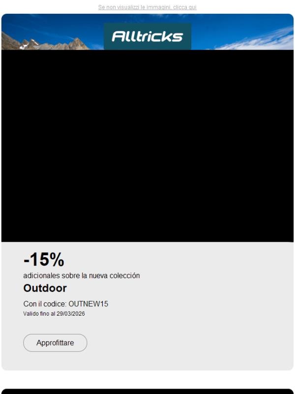 Approfitta dello sconto del 15% sulle novità per le attività all'aria aperta!