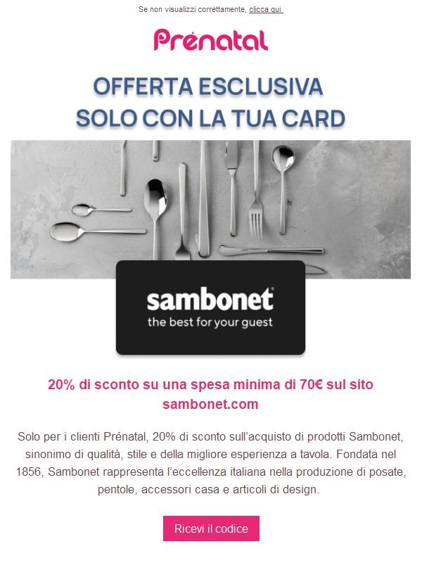 Con Sambonet hai il -20% di sconto per la tua esperienza a tavola