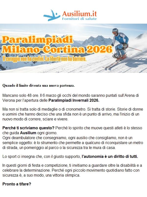 Paralimpiadi 2026: tifa per il coraggio (e la tua libertà) 🇮🇹