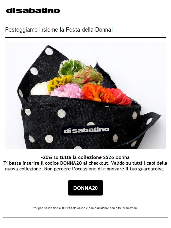 Festa della Donna  -20% su tutta la SS26