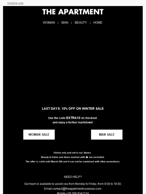 LAST DAYS: EXTRA10 ON WINTER SALE ⚫ Shop Now