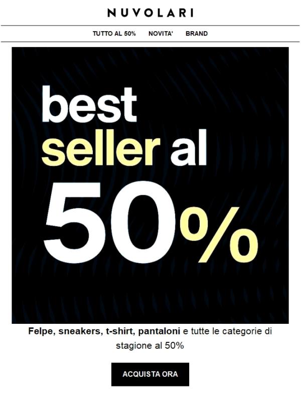 I best seller di stagione ora al 50%