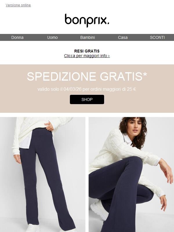 🚚💨 Oggi fai shopping e non paghi la spedizione!