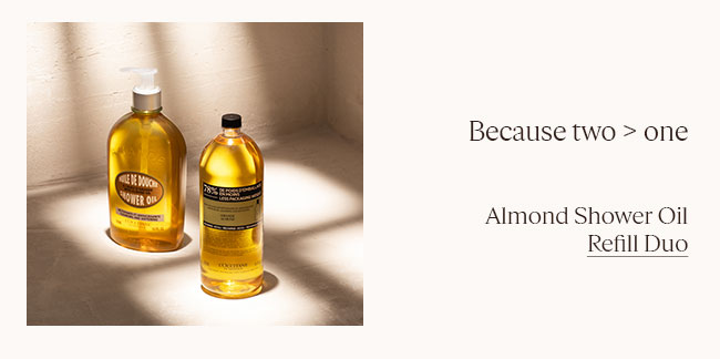  BECAUSE TWO > ONE | ALMOND SHOWER OIL REFILL DUO