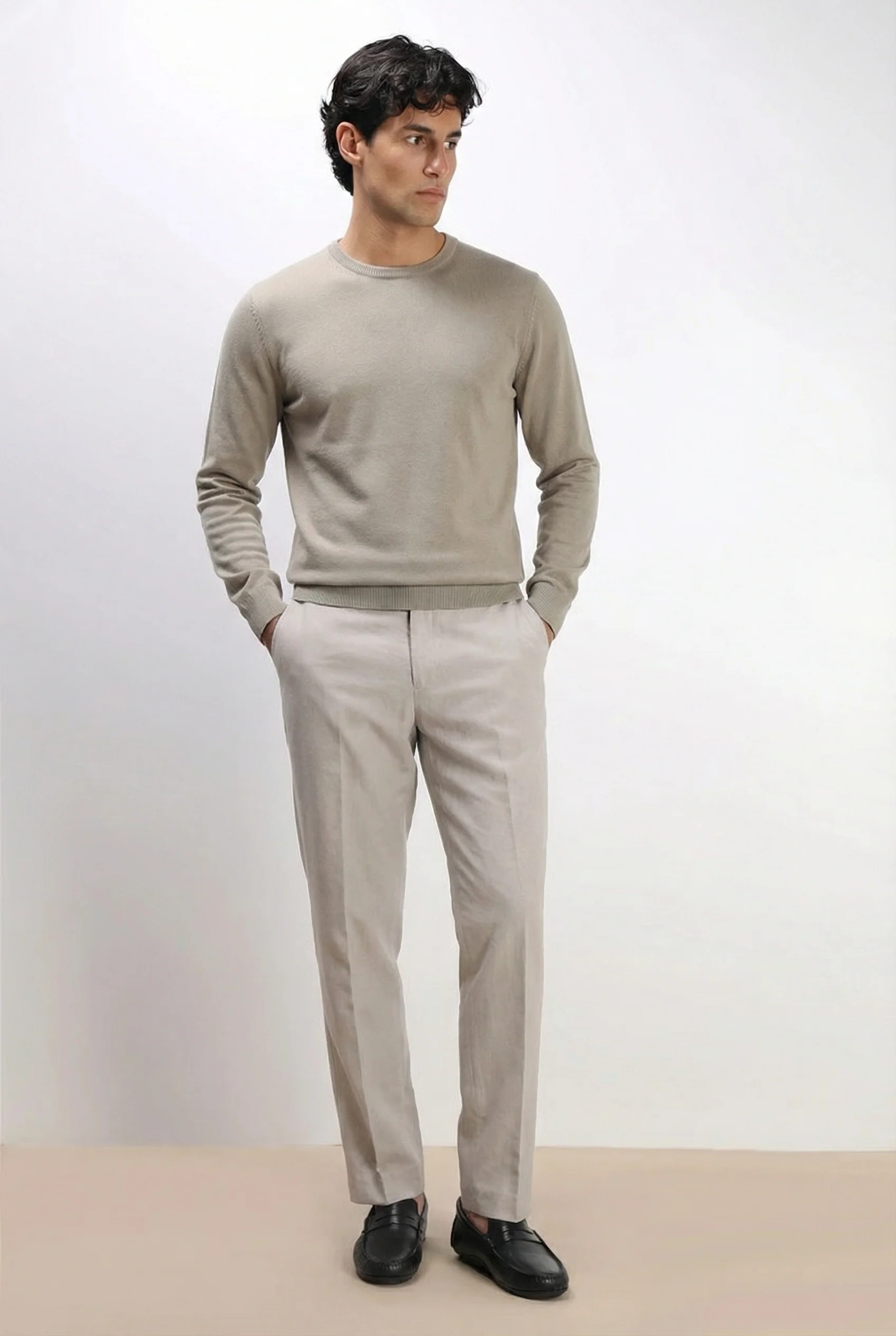 Image of MAGLIA GIROCOLLO BASIC TORTORA
