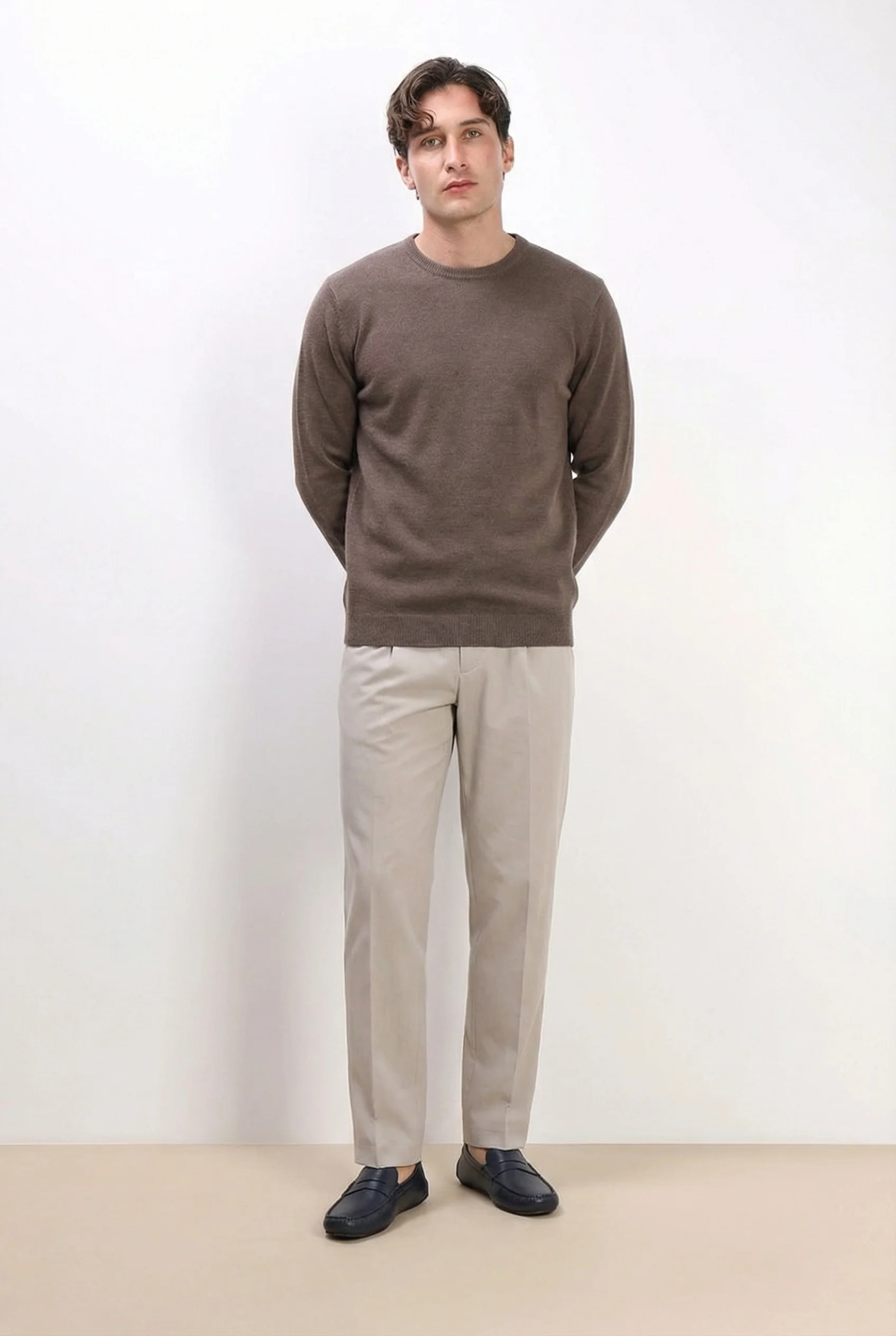 Image of MAGLIA GIROCOLLO CASHMERE LIKE TORTORA