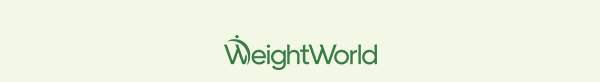 an image of a green and white logo with the words weightworld