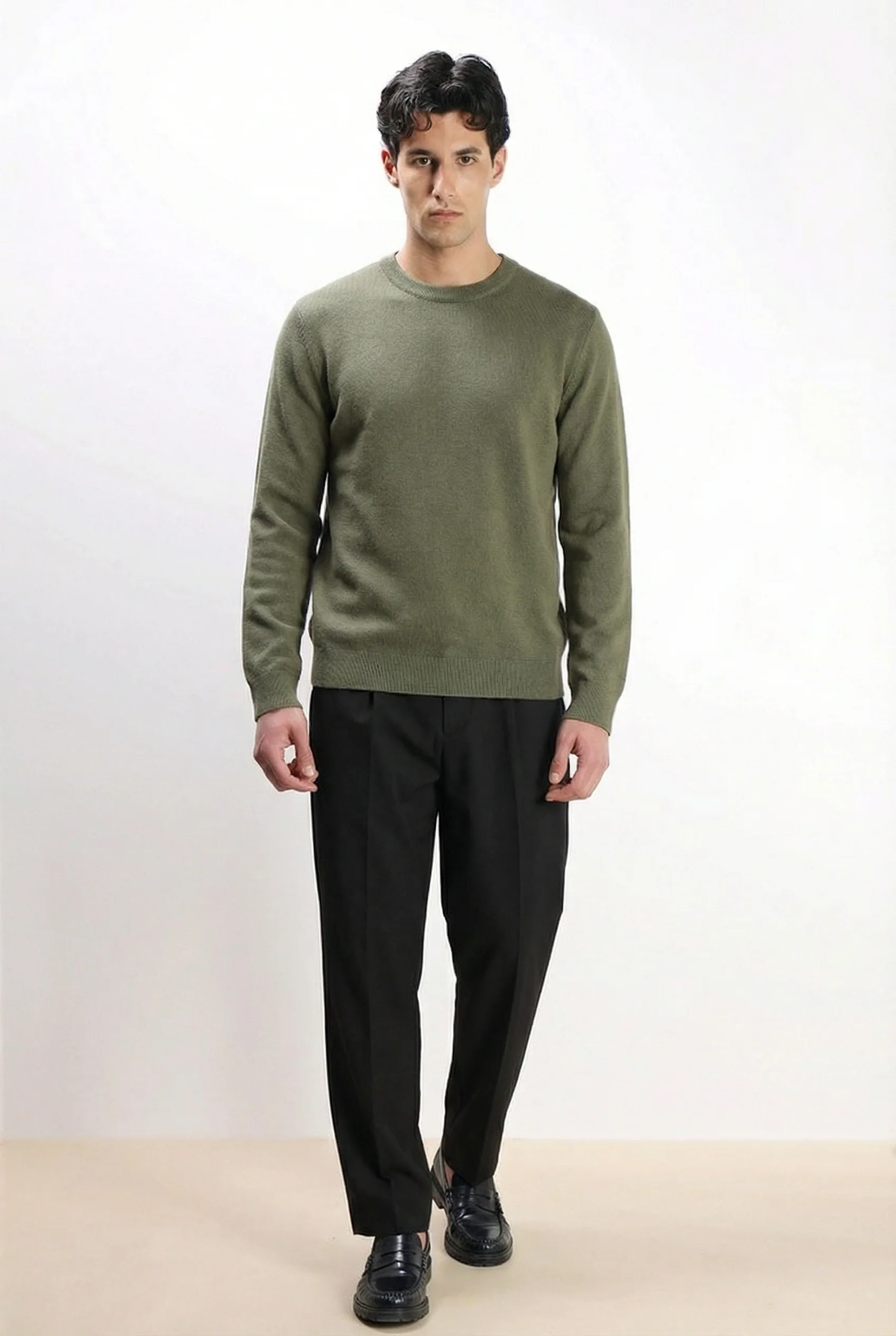 Image of MAGLIA GIROCOLLO PUNTO LAVORATO SALVIA