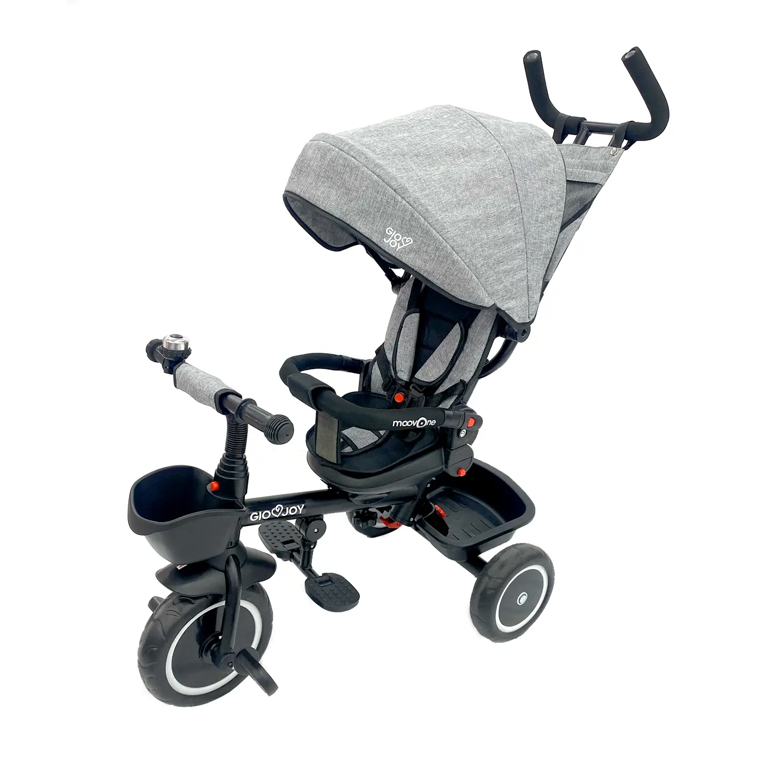 Triciclo 4-in-1 GioJoy Moove-1 Grigio – Comfort, Sicurezza e Divertimento per i Primi Passi