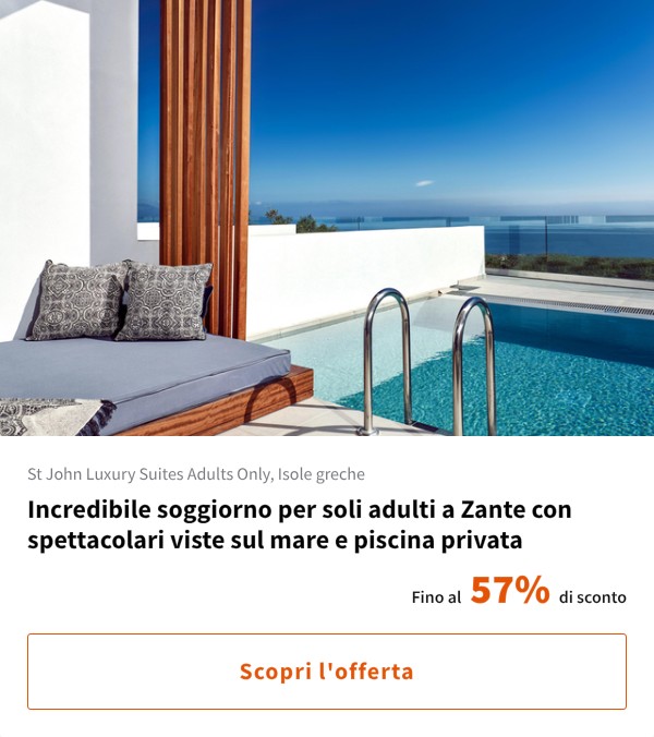 Incredibile soggiorno per soli adulti a Zante con spettacolari viste sul mare e piscina privata