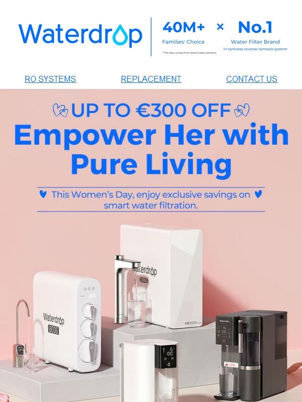 Potenziala con acqua più pulita per questa festa della donna