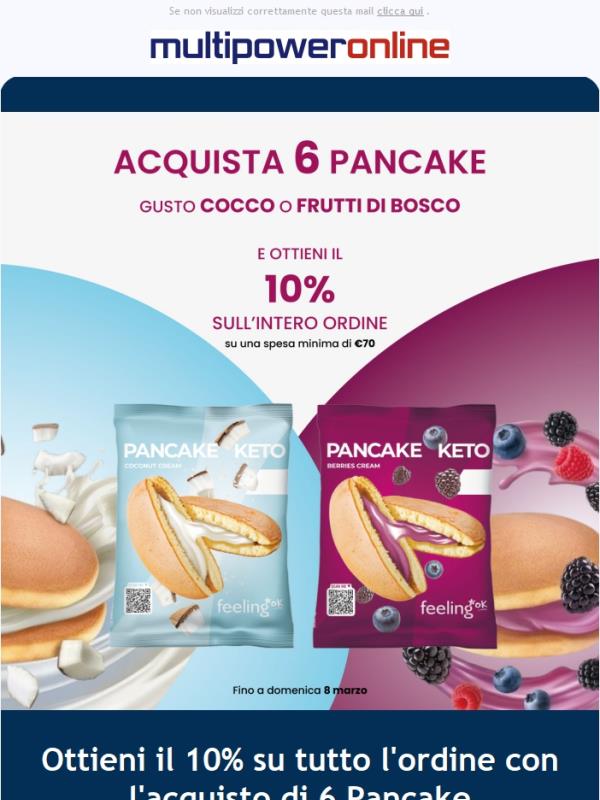 🔥-10% sull'intero ordine con l'acquisto di 6 Pancake! 🥞